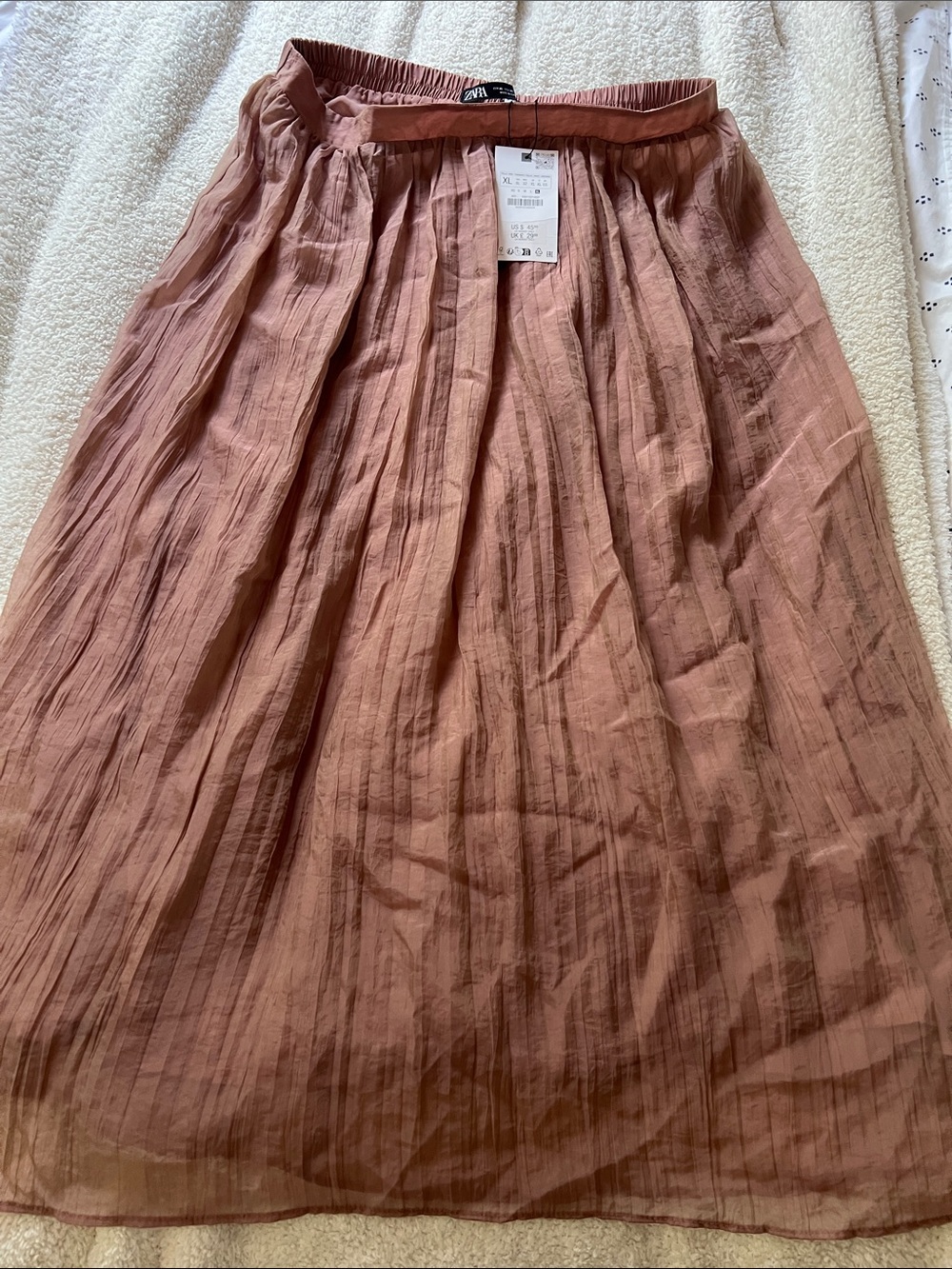 Zara Pleated Midi Skirt - Mauve Pink